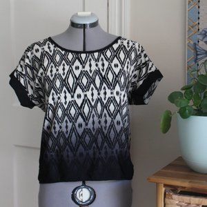 Black & White Patterned Blouse